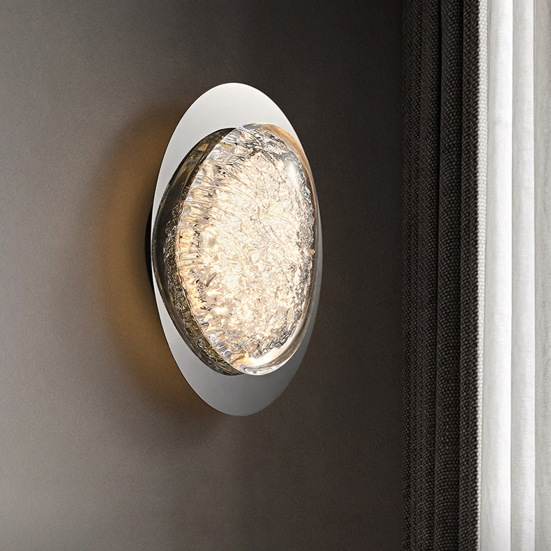 Irregular Oval Hardware Acrylic LED Wall Sconce Lamp