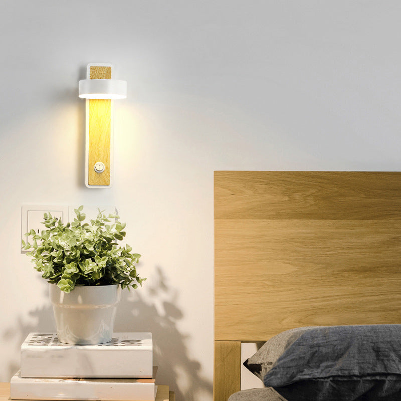 Round Rectangle Iron Aluminum Acrylic LED Wall Sconce Lamp