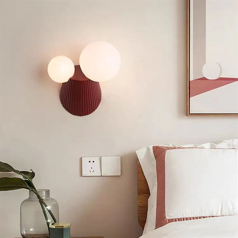 Round Table Orb Resin PE 2-Light Wall Sconce Lamp