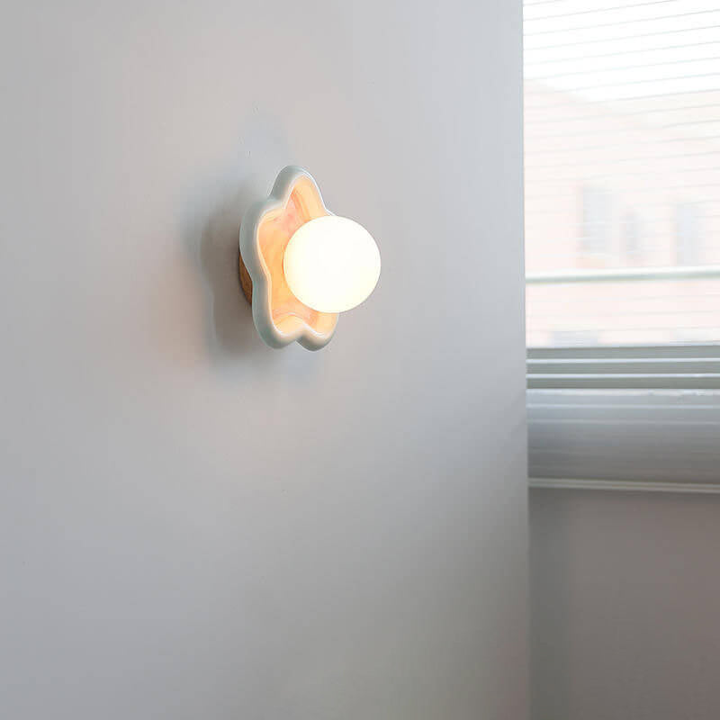 Ceramic Glass Iron Star Design 1-Light Wall Sconce Lamp