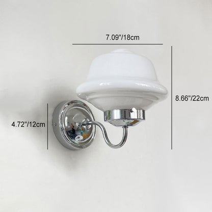 Retro Round Clouds Iron Glass 1-Light Wall Sconce Lamp