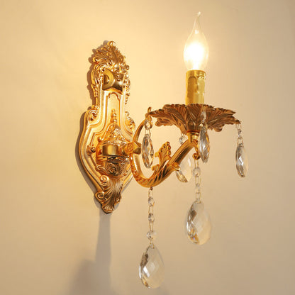 French Gold Zinc Carved Sconce 1/2 Light Wall Sconce Lamp