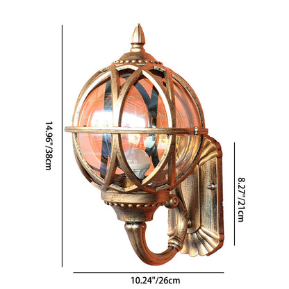 Waterproof Ball Aluminium Glass 1-Light Wall Sconce Lamp