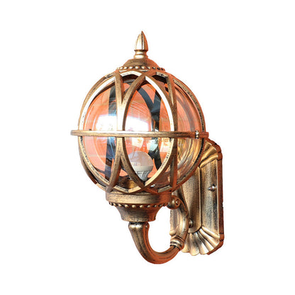 Waterproof Ball Aluminium Glass 1-Light Wall Sconce Lamp
