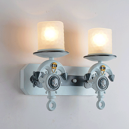 Mediterranean Iron Ship Anchor 1/2-Light Wall Sconce Lamp