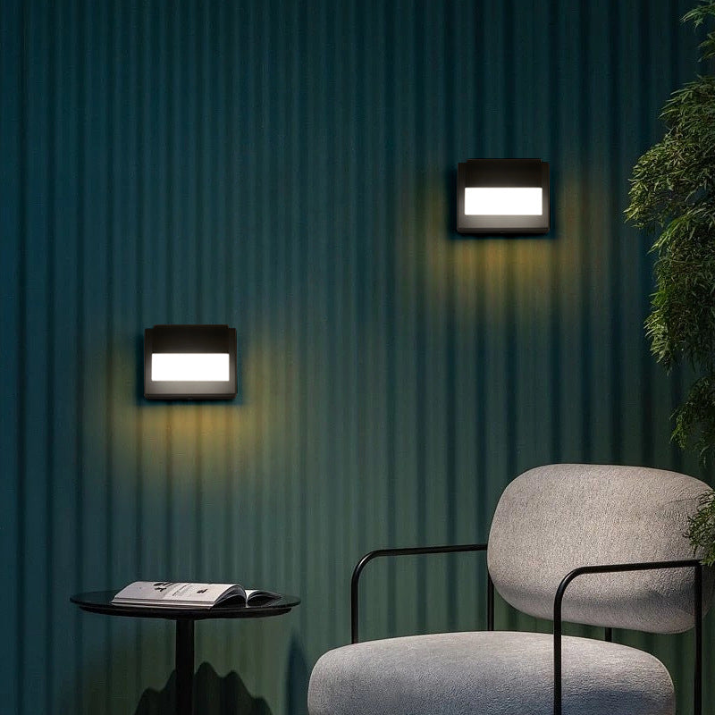 Minimalist Rectangle Iron Aluminum PS LED Wall Sconce Lamp