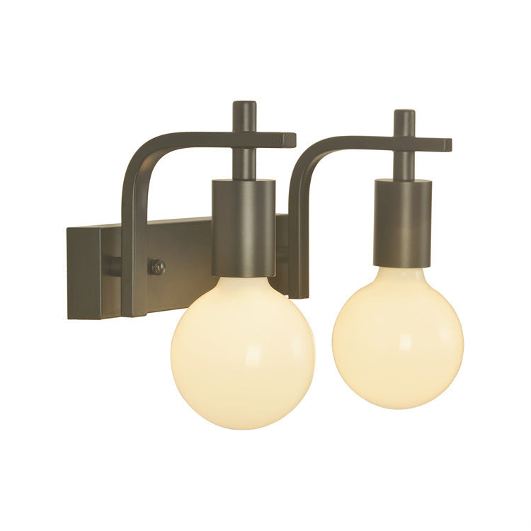 Modern Minimalist Round Iron 2-Light Wall Sconce Lamp