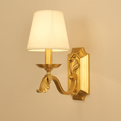 Modern Luxury Dome Copper Fabric 1/2-Light Wall Sconce Lamp