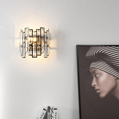 Stainless Multiple Rectangular 1/2 Light Wall Sconce Lamp