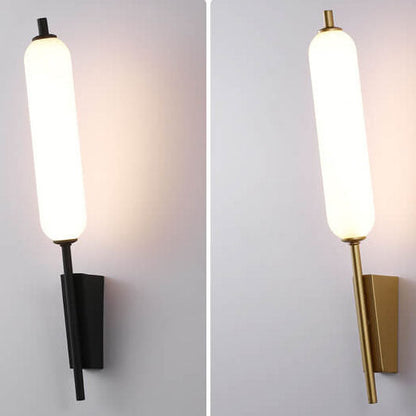 Minimalist Column Straight Arm Iron PC LED Wall Sconce Lamp