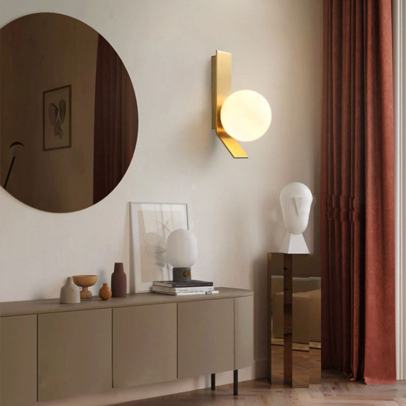 Simplicity Glass Ball Shade 1/2-Light Wall Sconce Lamp