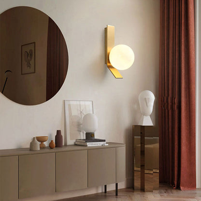 Simplicity Glass Ball Shade 1/2-Light Wall Sconce Lamp