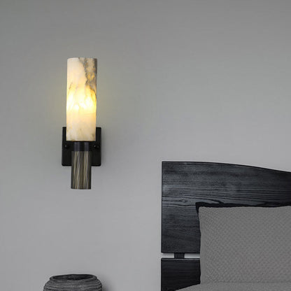 Chinese Marble Copper Iron 1-Light Wall Sconce Lamp