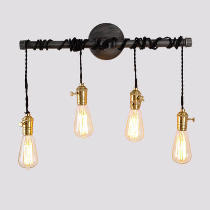 Water Pipes Strip Hanging 1/4 Light Wall Sconce Lamp