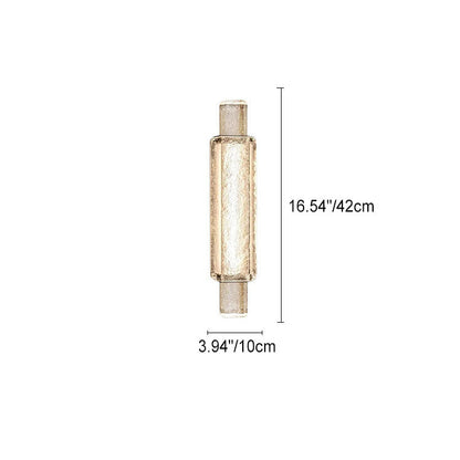 Modern Luxury Water Grain Glass Column LED Wall Sconce Lamp