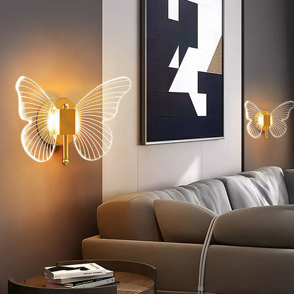 Creative Butterfly Acrylic Iron LED Wall Sconce Lamp