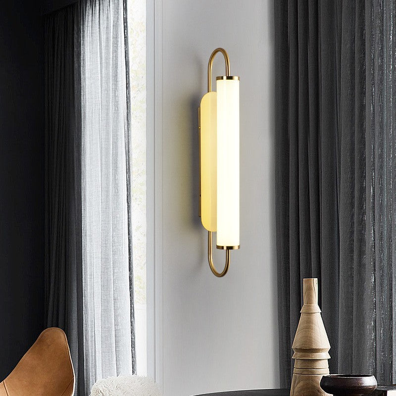 Nordic Iron Acrylic Cylinder Strip LED Wall Sconce Lamp