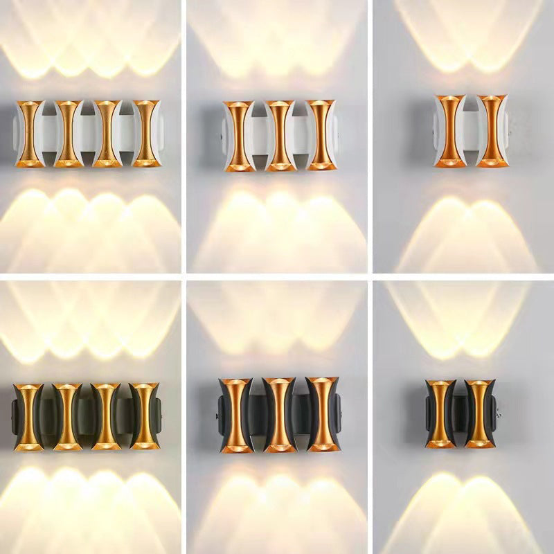 Waterproof Rectangle Aluminum Glass LED Wall Sconce Lamp