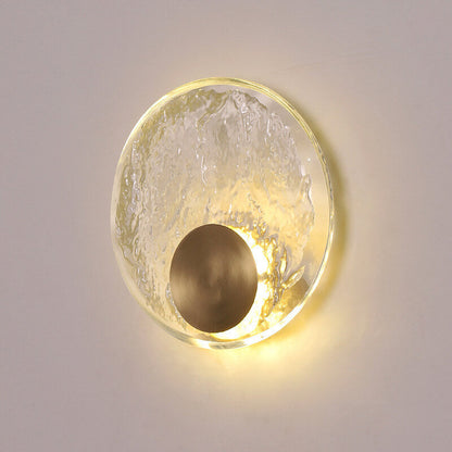 Modern Luxury Round Glass Copper LED Wall Sconce Lamp