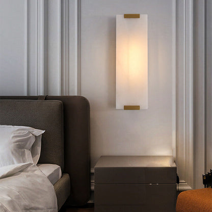 Nordic Light Luxury Copper Marble Strip Design 3-Light Wall Sconce Lamp