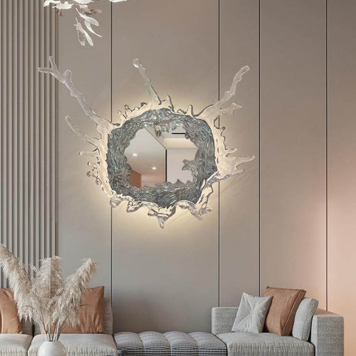 Stainless Acrylic Water Splash Decor LED Wall Sconce Lamp