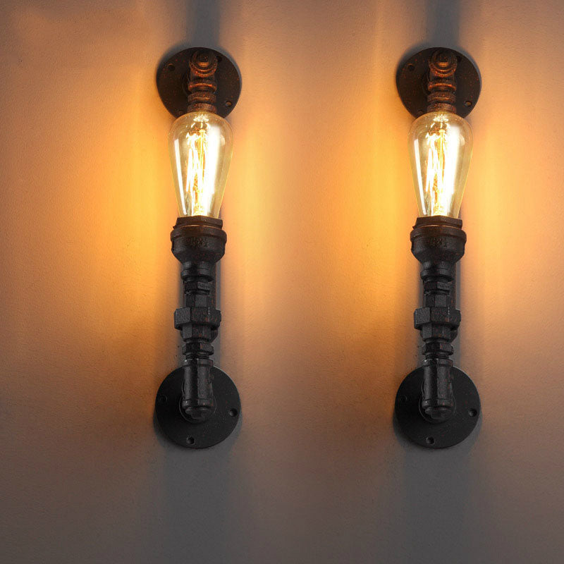 Colonial Water Pipe Metal 1-Light Wall Sconce Lamp