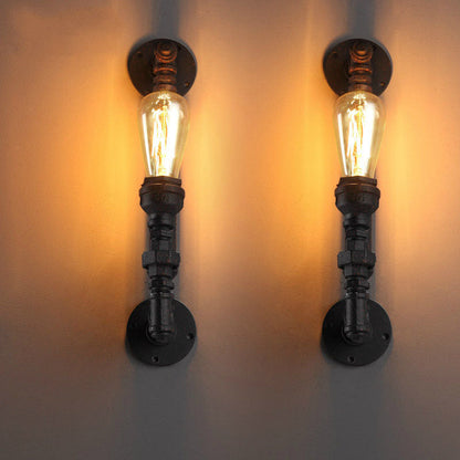 Colonial Water Pipe Metal 1-Light Wall Sconce Lamp