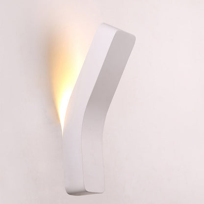 Minimalist Rectangular Curved Iron 1-Light Wall Sconce Lamp