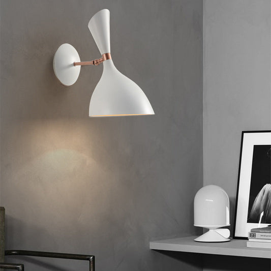 Minimalist Flared Disc Base Iron 1-Light Wall Sconce Lamp