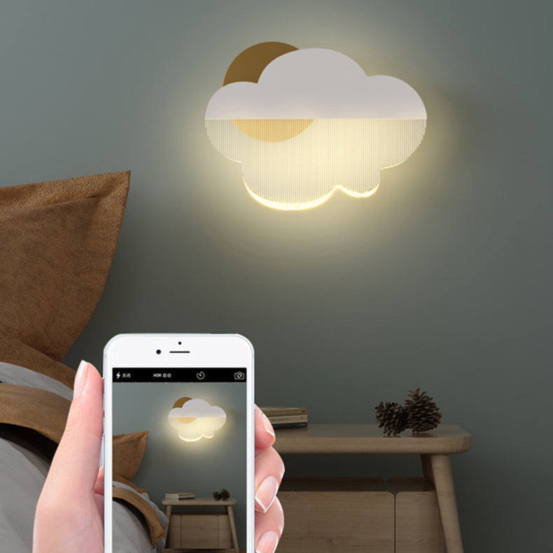 Simplicity Iron Acrylic Cloud Shade LED Wall Sconce Lamp