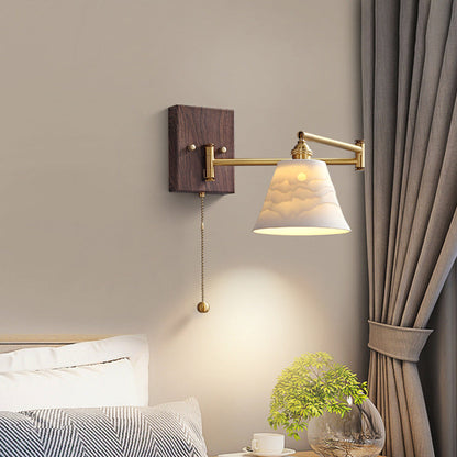 Japanese Grain Full Copper Ceramic 1-Light Wall Sconce Lamp