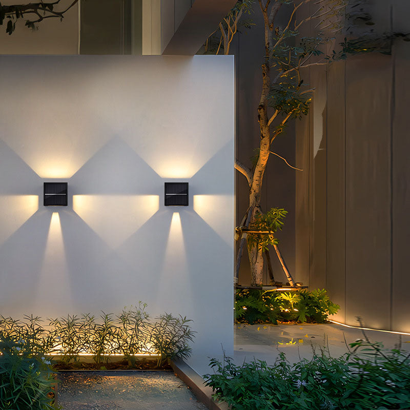 Solar Square Striped Aluminum LED Wall Sconce Lamp