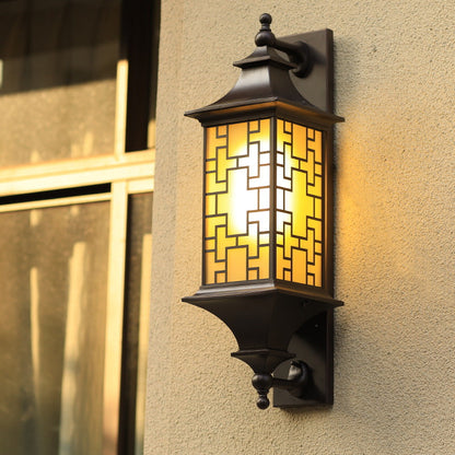 Chinese Cage Waterproof 1-Light Outdoor Wall Sconce Lamp