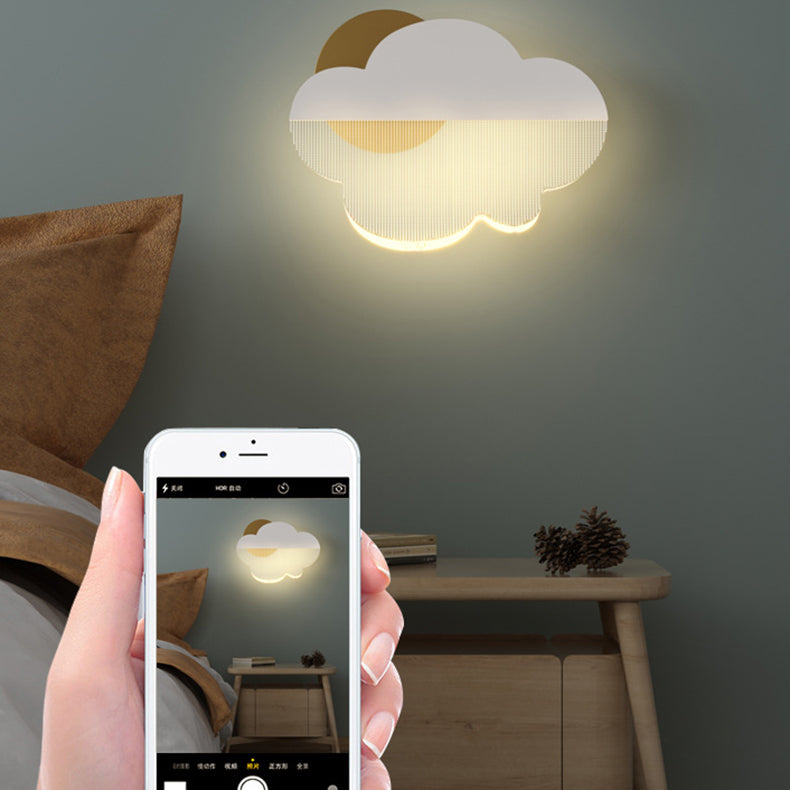 Modern Art Deco Iron Acrylic Cloud LED Wall Sconce Lamp