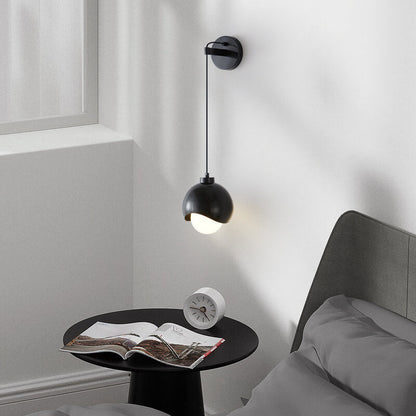 Spherical Copper Shade Glass 1-Light Wall Sconce Lamp
