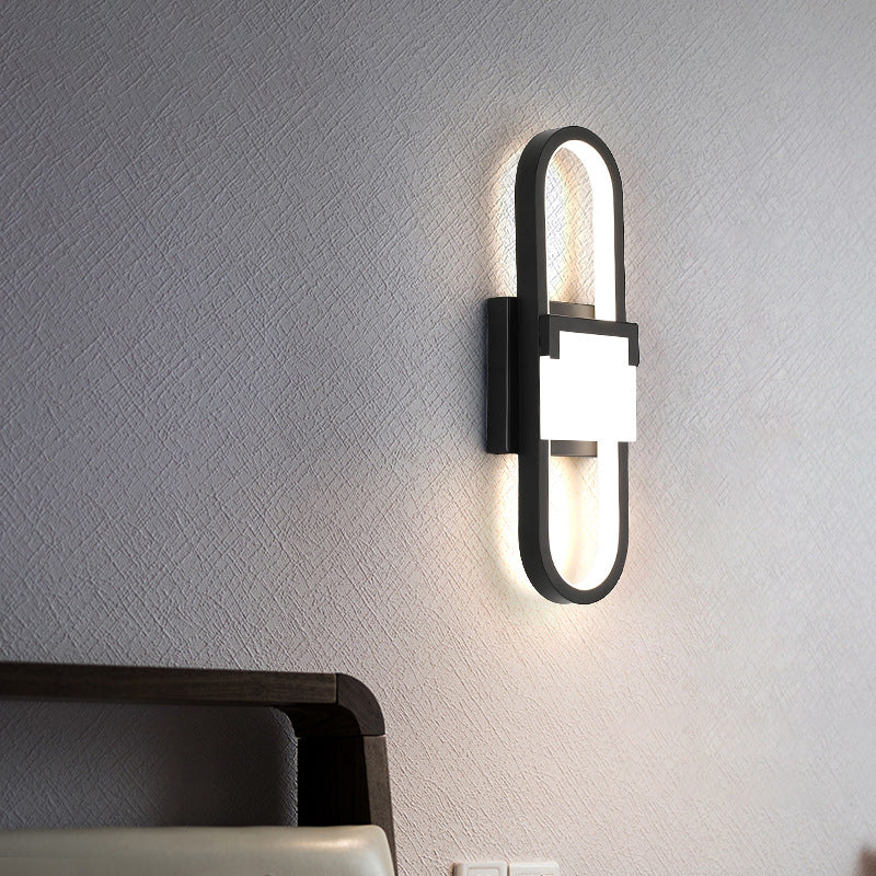 Oval Rectangle Iron Aluminum LED Wall Sconce Lamp
