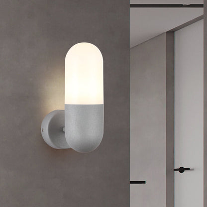 Round Column Aluminum Acrylic 1-Light Wall Sconce Lamp