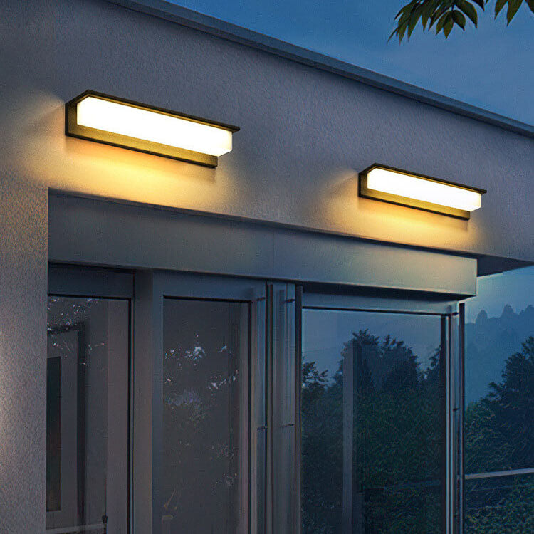 Solar Rectangular Aluminum PC Outdoor LED Wall Sconce Lamp