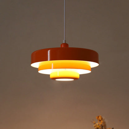 Nordic Vintage Multi-Layered Round Metal Pendant Light