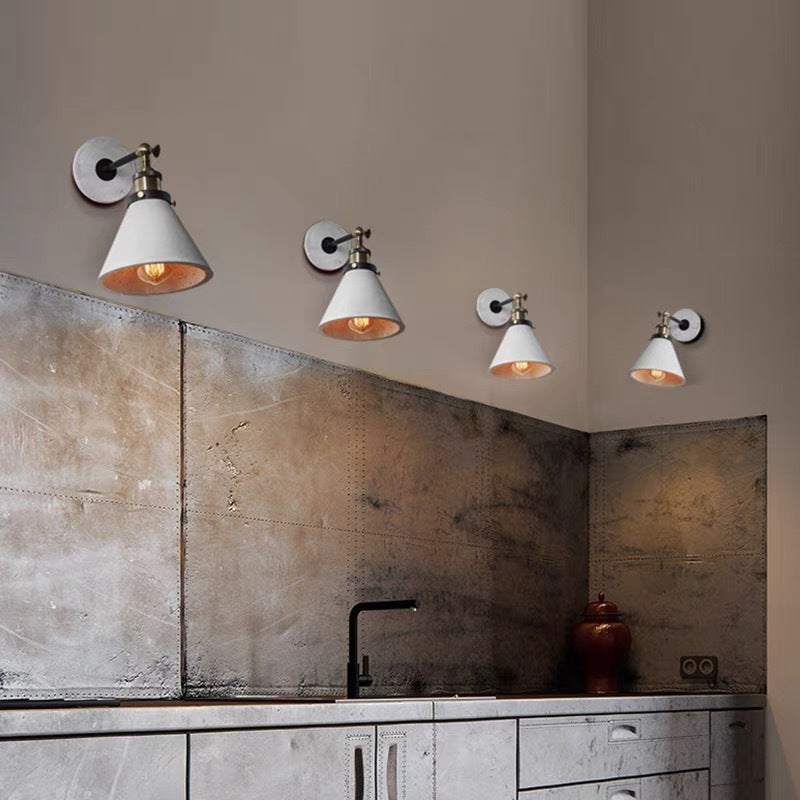 Round Flared Aluminum Cement 1-Light Wall Sconce Lamp