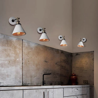 Round Flared Aluminum Cement 1-Light Wall Sconce Lamp