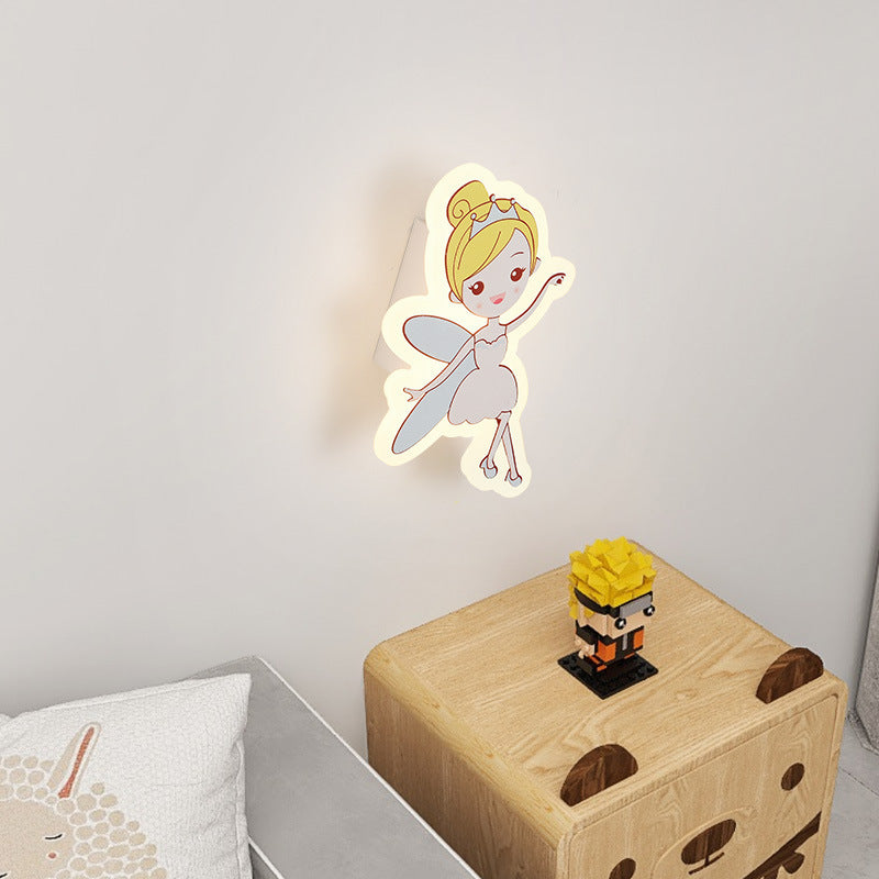 Acrylic Fairy Astronaut Iron LED Kids Wall Sconce Lamp