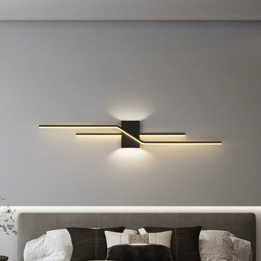 Aluminum Geometric Long Straight Line LED Wall Sconce Lamp