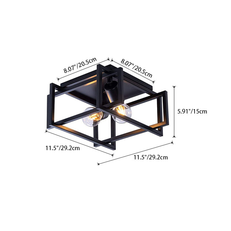 Contemporary 2-Light Iron Ceiling Light