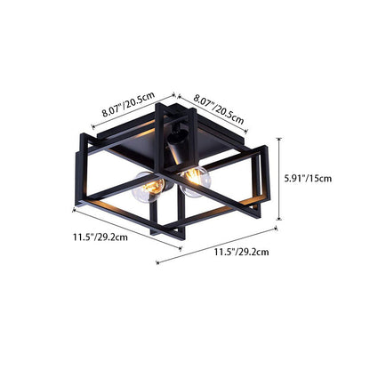 Contemporary 2-Light Iron Ceiling Light