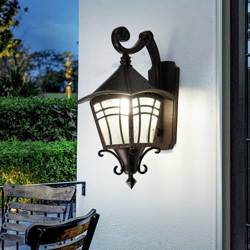 Waterproof Glass Cone Cylinder 1-Light Wall Sconce Lamp