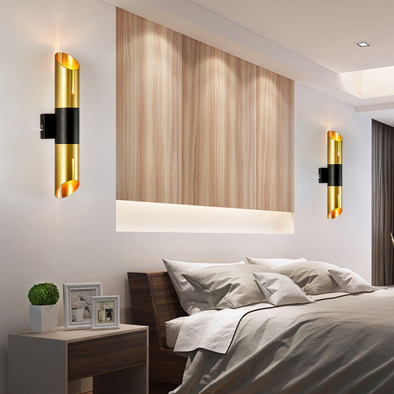Modern Luxury Cylinder Iron 2-Light Wall Sconce Lamp