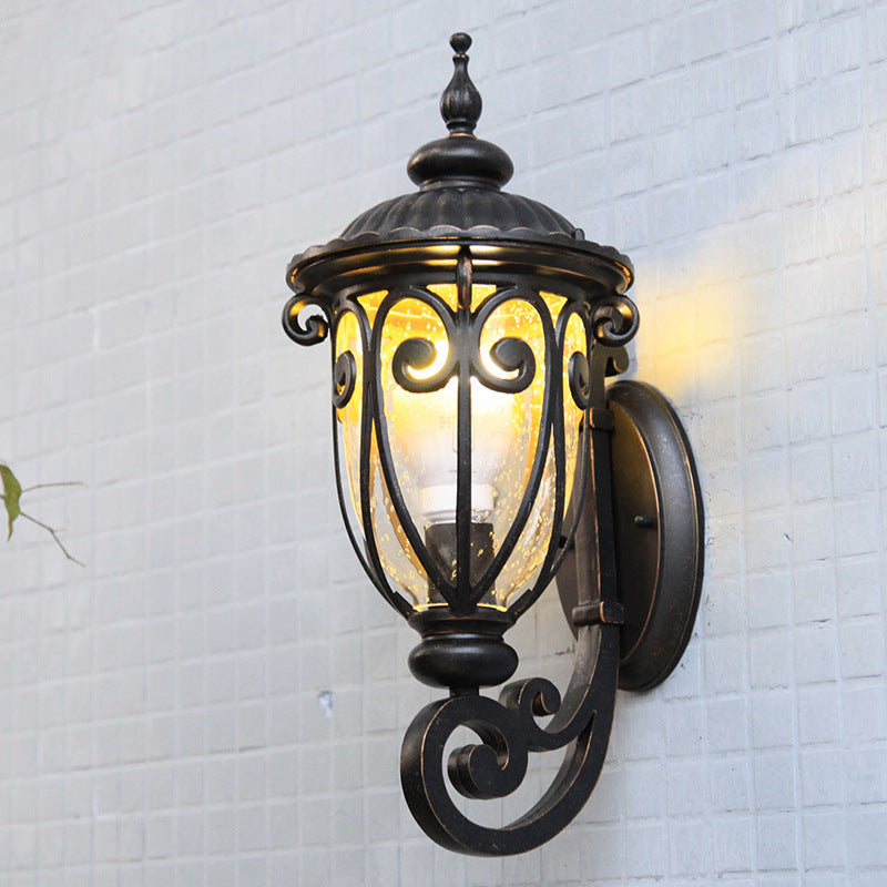Waterproof Aluminum Glass 1-Light Outdoor Wall Sconce Lamp