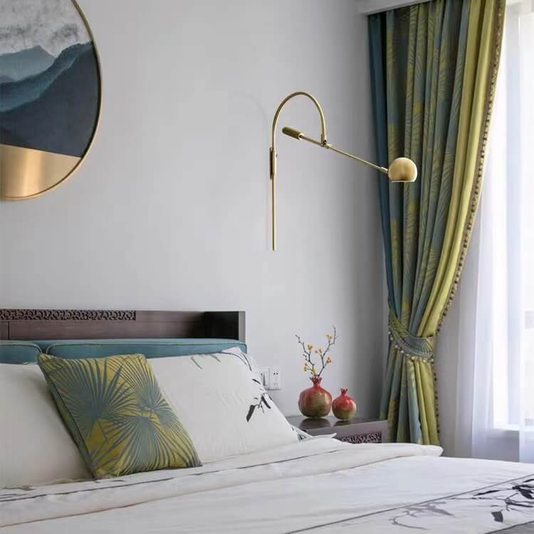 Iron Rotatable Curved Arm 1-Light Wall Sconce Lamp