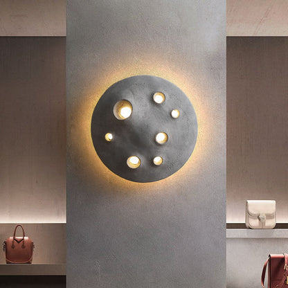 Industrial Round Crater Resin Acrylic LED Wall Sconce Lamp